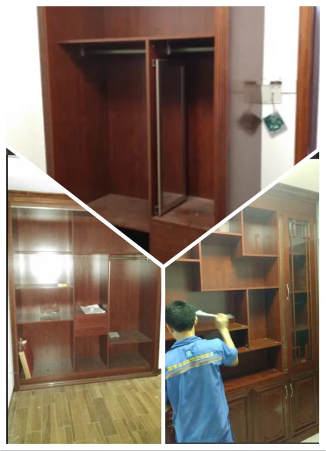 左右手家具安裝師傅正在進行安裝 左右手家具安裝師傅正在進行安裝