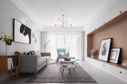 歐式客廳裝修設(shè)計(jì)：客廳選窗簾，簡(jiǎn)單的純色，自然舒適也耐看