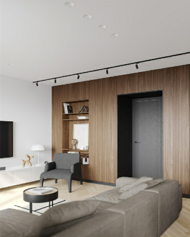 廣州室內(nèi)設(shè)計教程：優(yōu)雅木炭和棕色公寓室內(nèi)設(shè)計！