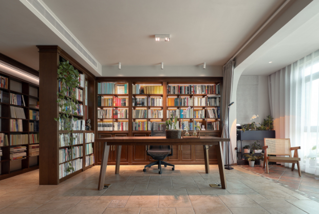 復(fù)古時(shí)尚家具：書(shū)柜走廊，滿(mǎn)屏復(fù)古風(fēng)家具