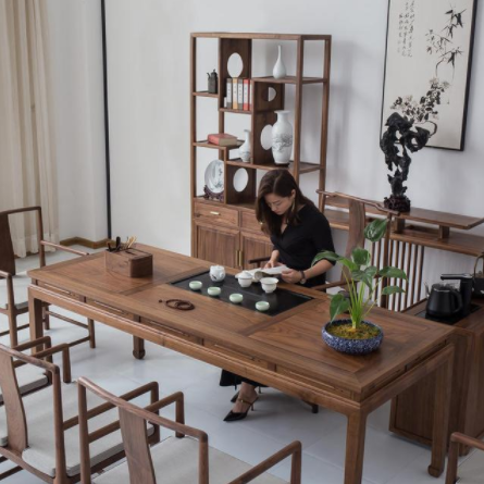 實木茶室設計圖：打造禪意茶室，我選擇新中式茶桌椅