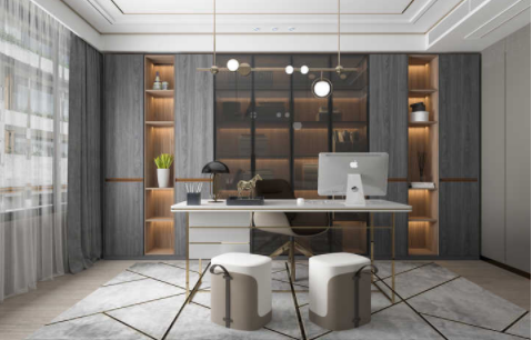 定做家具設計圖：書房里一般都要擺放什么家具，才能顯得高端有檔次？