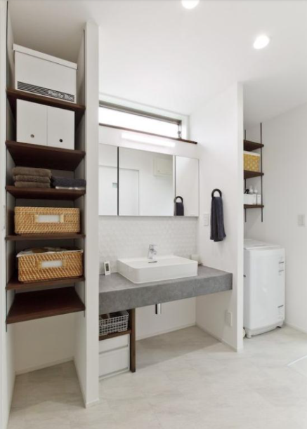 整體浴室柜尺寸：浴室收納這招最高！洗手臺旁裝立柜，太好用了!